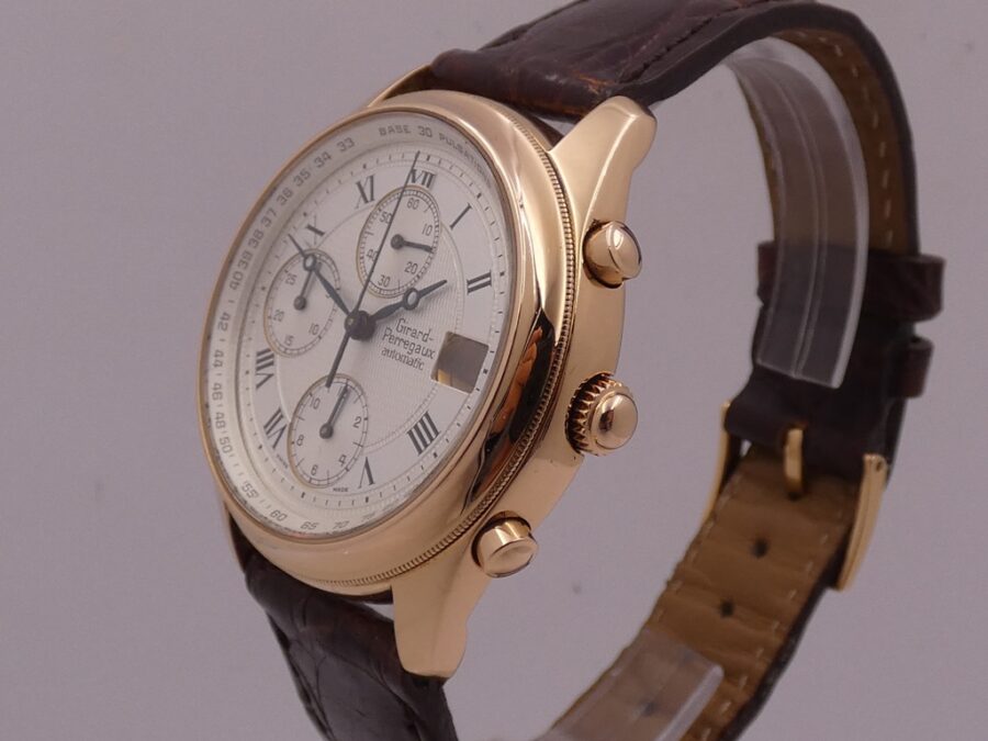 Cronografo Girard Perreguax Olimpico GP4900 Oro Rosa 18 Kt Automatic Date ANNI '2000s - immagine 16