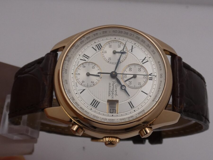 Cronografo Girard Perreguax Olimpico GP4900 Oro Rosa 18 Kt Automatic Date ANNI '2000s - immagine 5