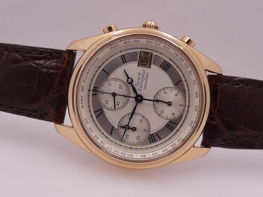 Cronografo Girard Perreguax Olimpico GP4900 Oro Rosa 18 Kt Automatic Date ANNI '2000s - immagine 7