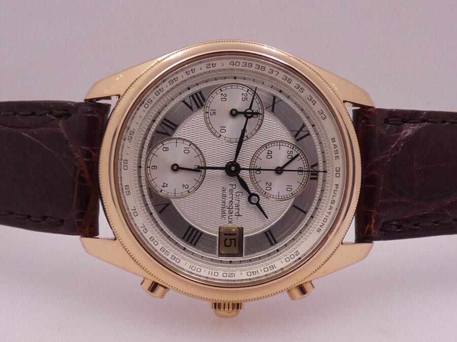 Cronografo Girard Perreguax Olimpico GP4900 Oro Rosa 18 Kt Automatic Date ANNI '2000s - immagine 8