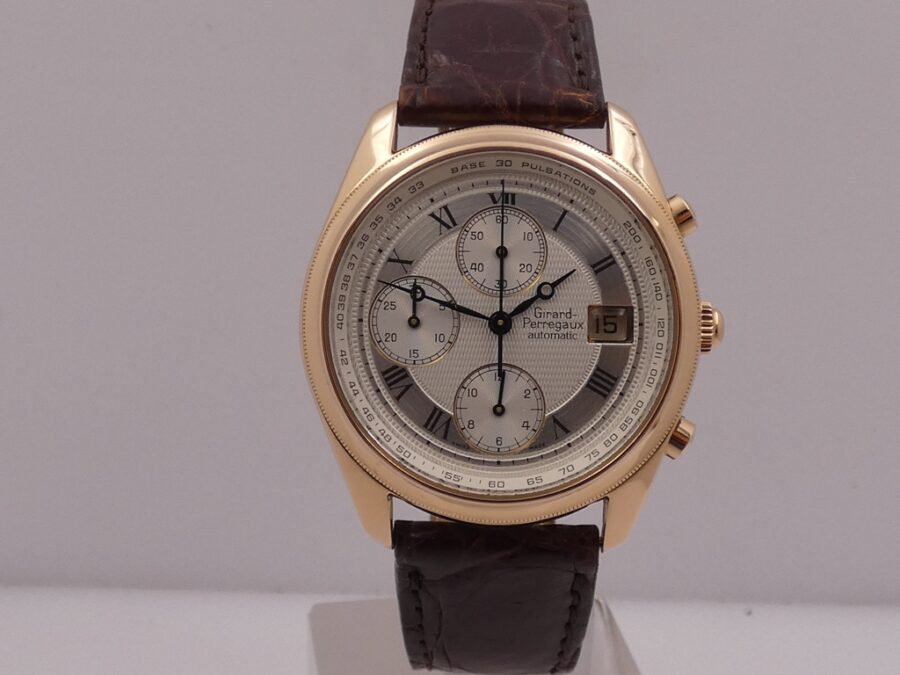 Cronografo Girard Perreguax Olimpico GP4900 Oro Rosa 18 Kt Automatic Date ANNI '2000s - immagine 10