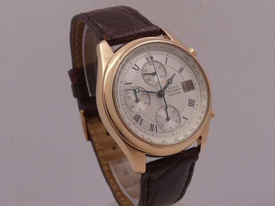 Cronografo Girard Perreguax Olimpico GP4900 Oro Rosa 18 Kt Automatic Date ANNI '2000s - immagine 11
