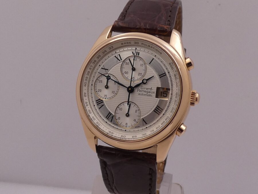 Cronografo Girard Perreguax Olimpico GP4900 Oro Rosa 18 Kt Automatic Date ANNI '2000s - immagine 12