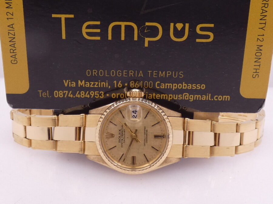 Rolex Datejust Lady 6517 Oro 18 Kt Textured Dial ANNO 1971 Automatico Bracciale a Rivetti - immagine 2