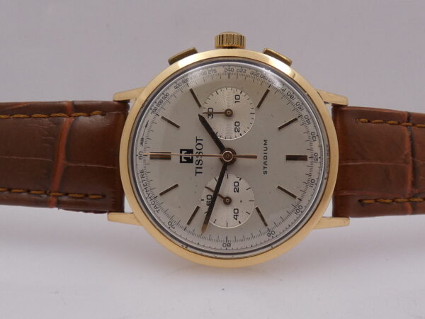 Cronografo Tissot Stadium Bicompax 40003 Oro 18 Kt ANNI '50s Carica manuale