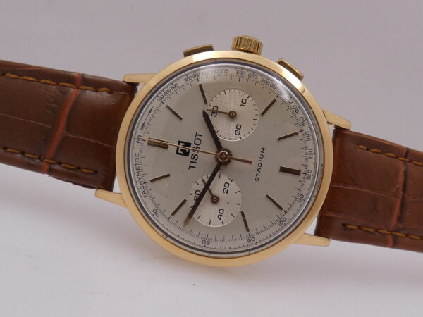 Cronografo Tissot Stadium Bicompax 40003 Oro 18 Kt ANNI '50s Carica manuale