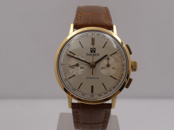 Cronografo Tissot Stadium Bicompax 40003 Oro 18 Kt ANNI '50s Carica manuale