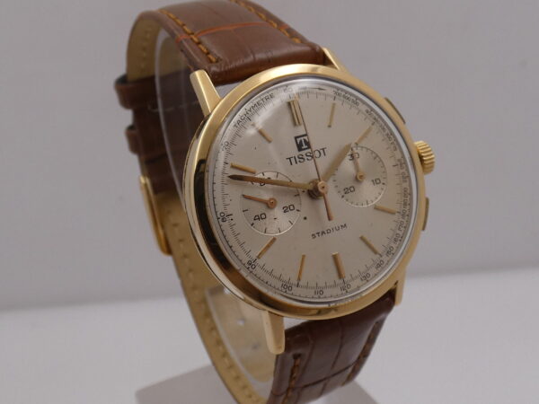 Cronografo Tissot Stadium Bicompax 40003 Oro 18 Kt ANNI '50s Carica manuale