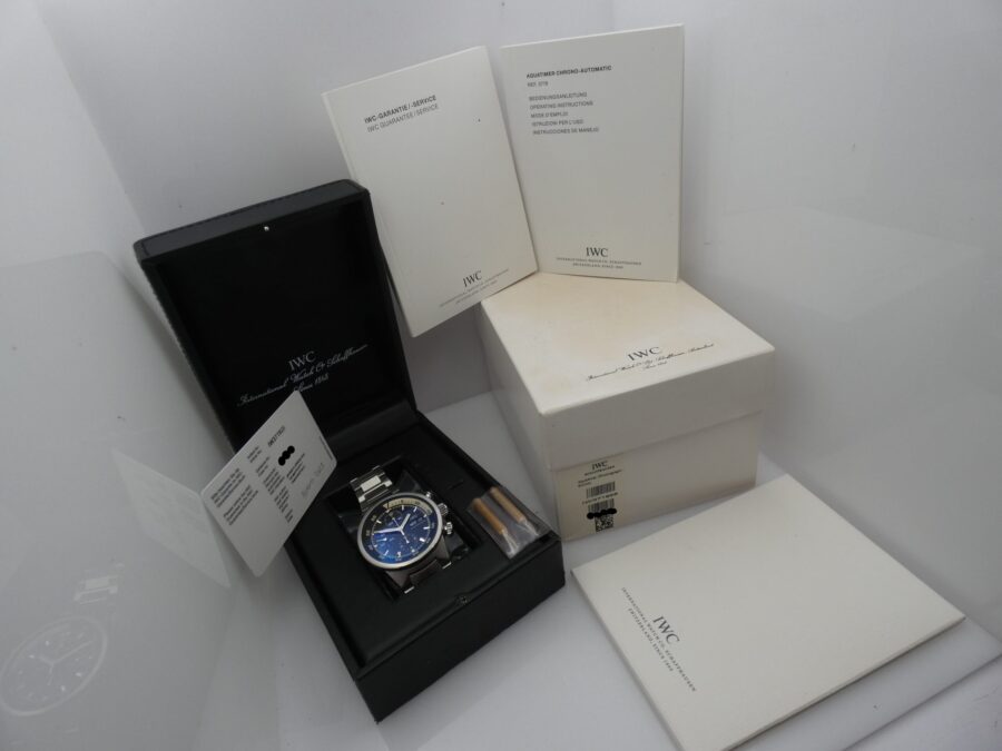 Cronografo Iwc Aquatimer Day-Date 3719 BOX,PAPERS & STICKERS Acciaio Anno 2005 Braccialato Automatico - immagine 12