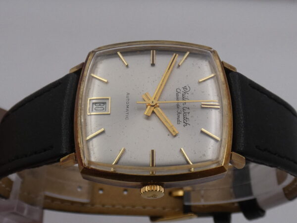 Untouched Philip Watch Oro Massiccio 18 Kt Automatic Date NEVER POLISHED Anni '60