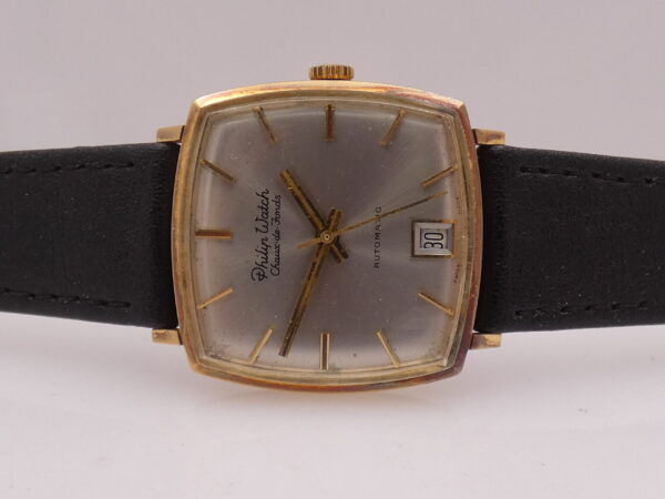 Untouched Philip Watch Oro Massiccio 18 Kt Automatic Date NEVER POLISHED Anni '60