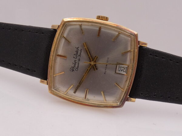 Untouched Philip Watch Oro Massiccio 18 Kt Automatic Date NEVER POLISHED Anni '60