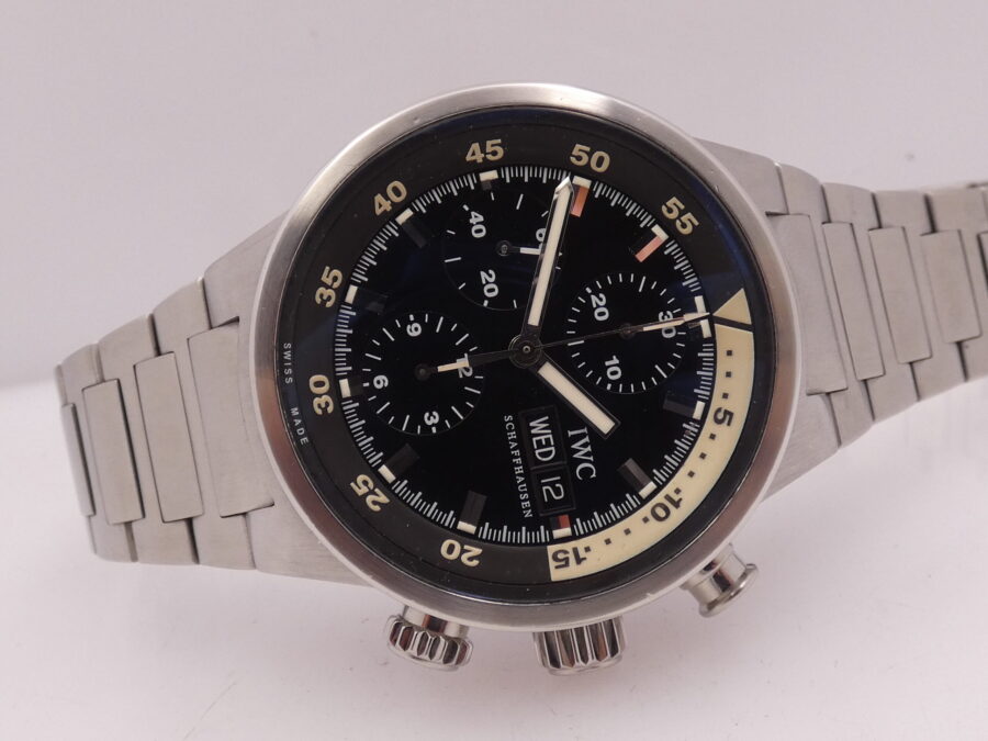 Cronografo Iwc Aquatimer Day-Date 3719 BOX,PAPERS & STICKERS Acciaio Anno 2005 Braccialato Automatico - immagine 7
