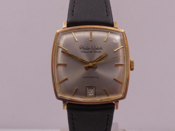 Untouched Philip Watch Oro Massiccio 18 Kt Automatic Date NEVER POLISHED Anni '60