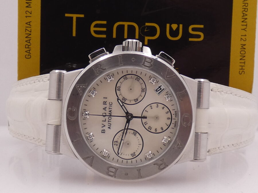 Cronografo Bulgari Diagono CH35S MOP DIAL WITH BOX Acciaio ANNI '2000s - immagine 2