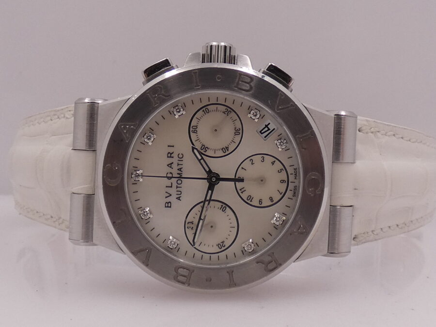 Cronografo Bulgari Diagono CH35S MOP DIAL WITH BOX Acciaio ANNI '2000s - immagine 4