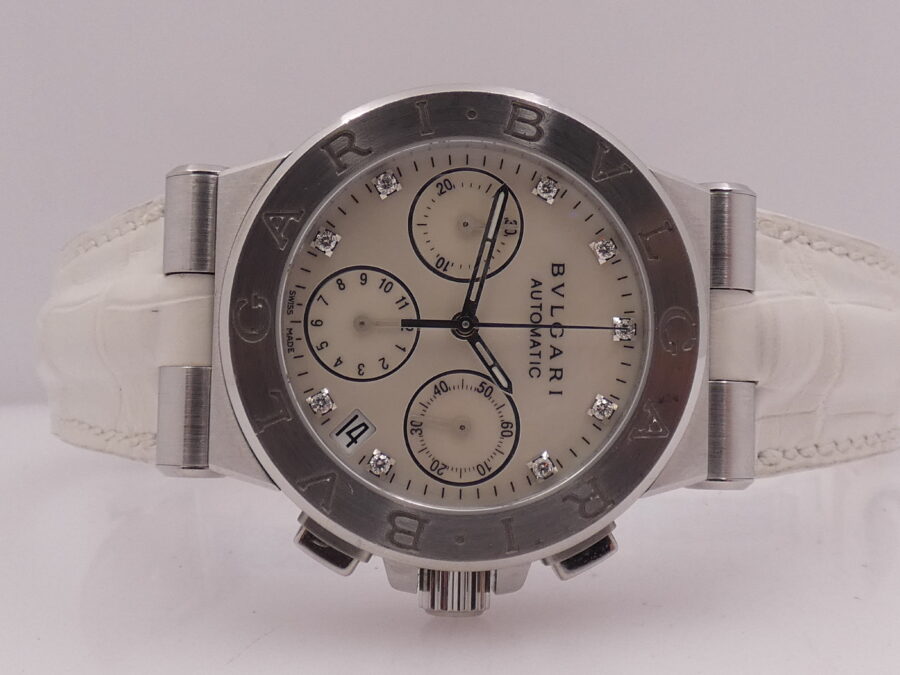 Cronografo Bulgari Diagono CH35S MOP DIAL WITH BOX Acciaio ANNI '2000s - immagine 5