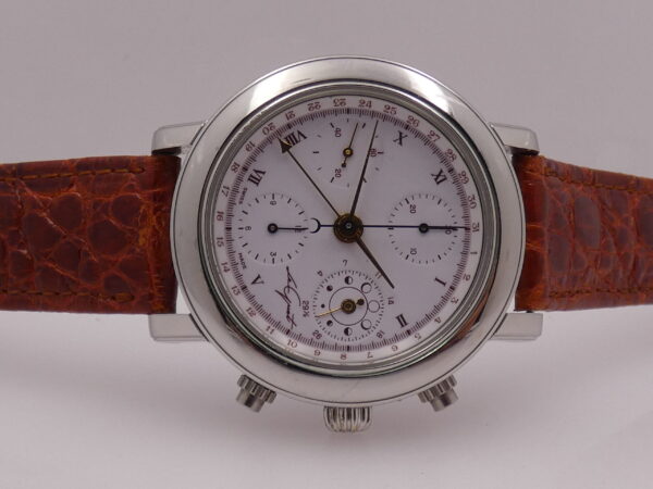 Cronografo Le Guet Moonphases 2690 BOX & PAPERS Acciaio Automatico ANNI '2000s