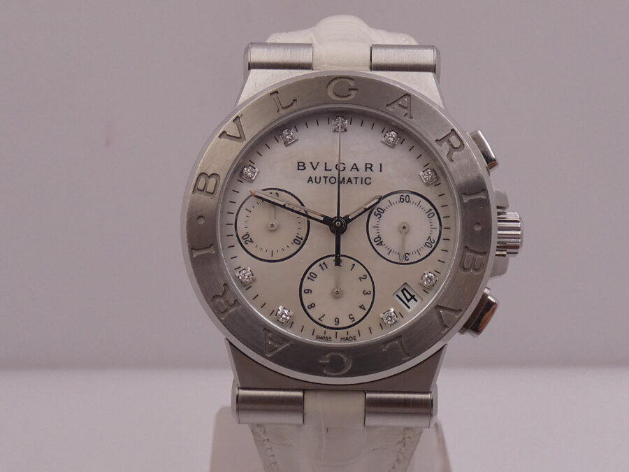 Cronografo Bulgari Diagono CH35S MOP DIAL WITH BOX Acciaio ANNI '2000s - immagine 6
