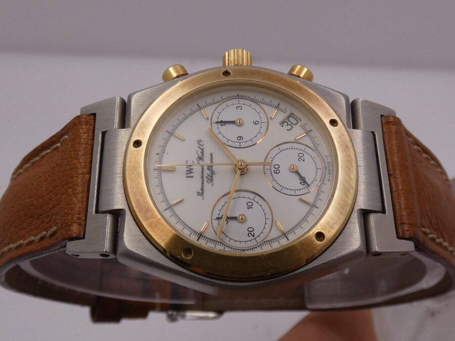Cronografo IWC Ingenieur 3733 Acciaio & Oro 18 Kt NEW OLD STOCK Mai Indossato ANNI '90