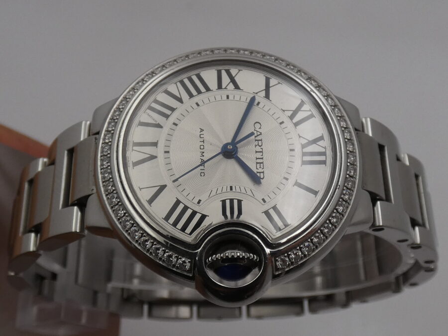 Cartier Ballon Blue 3489 Diamond Bezel BOX & PAPERS Acciaio Braccialato - immagine 3