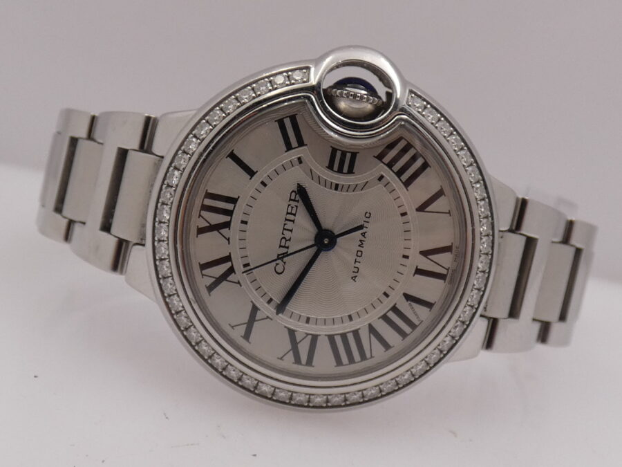 Cartier Ballon Blue 3489 Diamond Bezel BOX & PAPERS Acciaio Braccialato - immagine 5