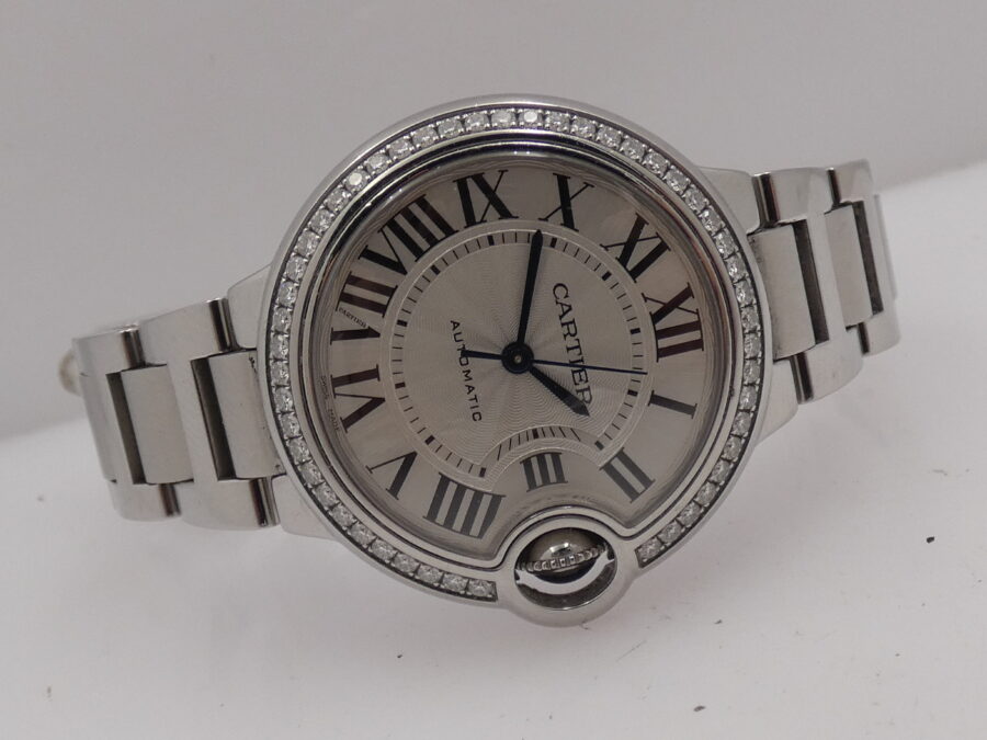 Cartier Ballon Blue 3489 Diamond Bezel BOX & PAPERS Acciaio Braccialato - immagine 7