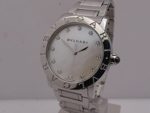 Bulgari Bulgari BBL37S MOP Diamond Dial BOX & PAPERS Anno 2012 Acciaio Automatico