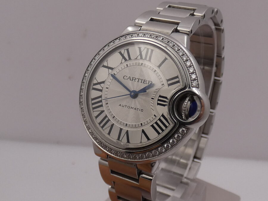 Cartier Ballon Blue 3489 Diamond Bezel BOX & PAPERS Acciaio Braccialato - immagine 9