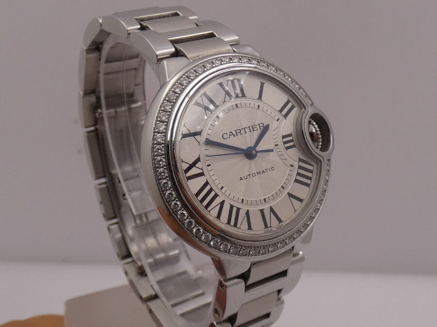 Cartier Ballon Blue 3489 Diamond Bezel BOX & PAPERS Acciaio Braccialato - immagine 10