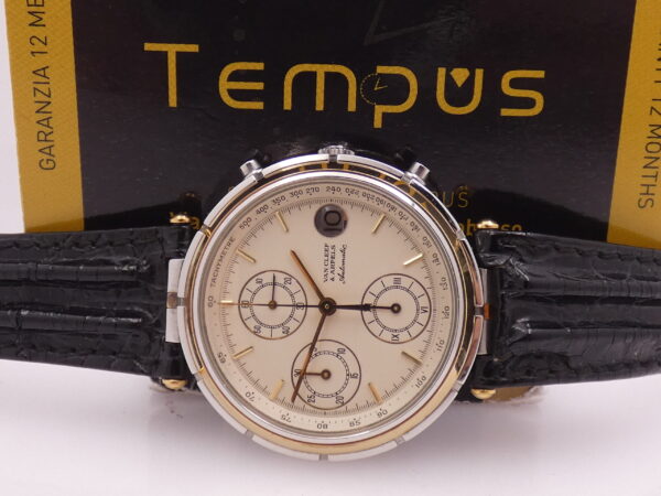 Van Cleef & Arpels Le Chronogrphe 424.023 Automatico Cal JLC 889 Acciaio & Oro 18 Kt WITH BOX ANNI '80s