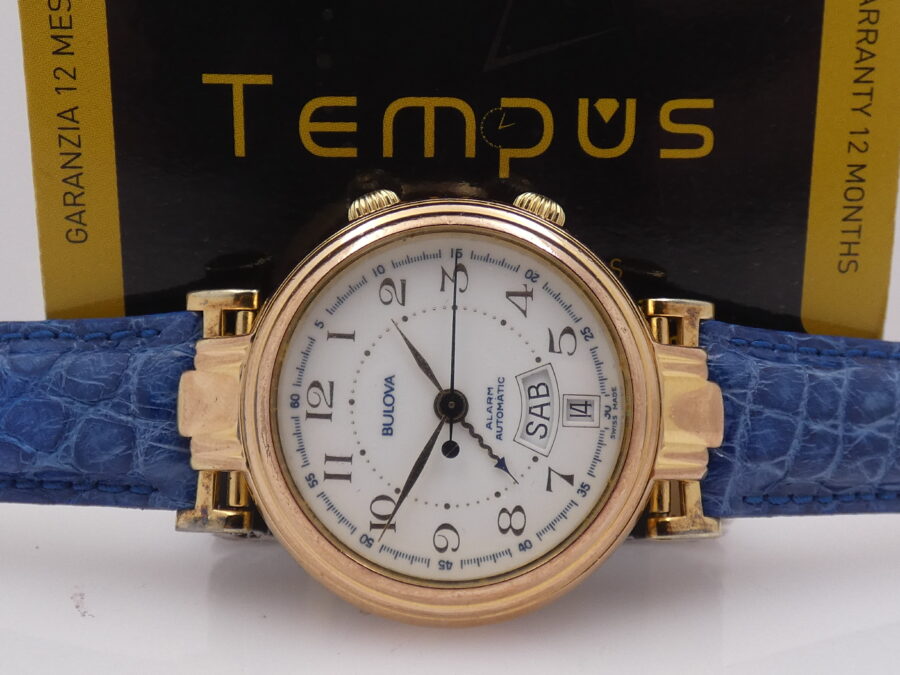 Bulova Alarm Day-Date 4.049.0.0 Oro 18 Kt Gold Filled Automatico ANNI '90s - immagine 2