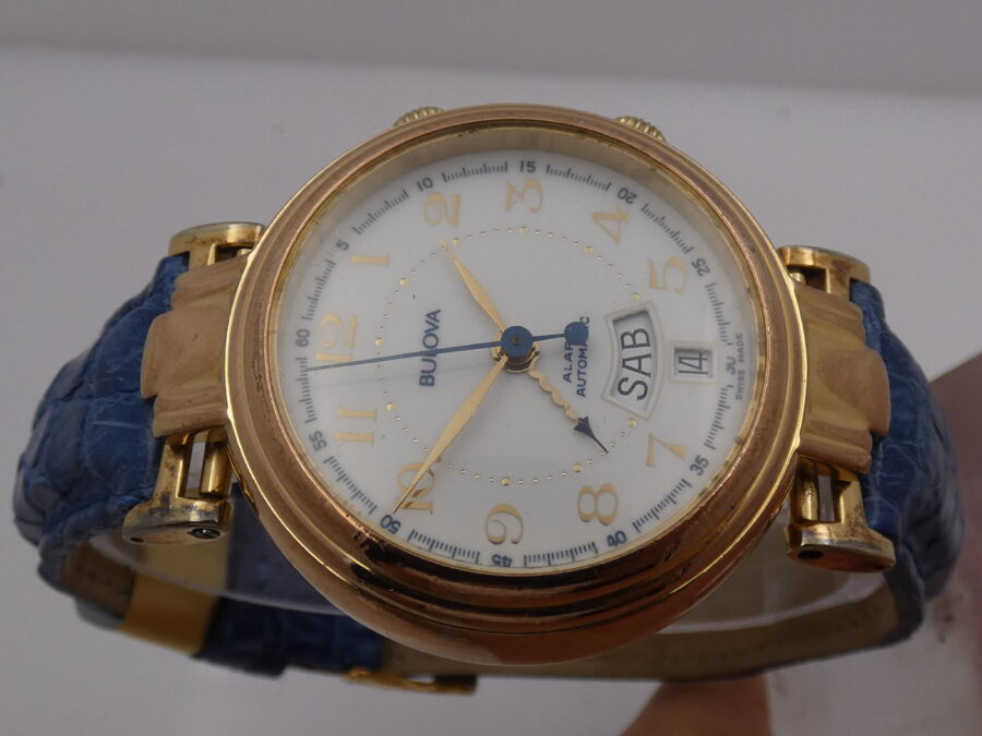 Bulova Alarm Day-Date 4.049.0.0 Oro 18 Kt Gold Filled Automatico ANNI '90s