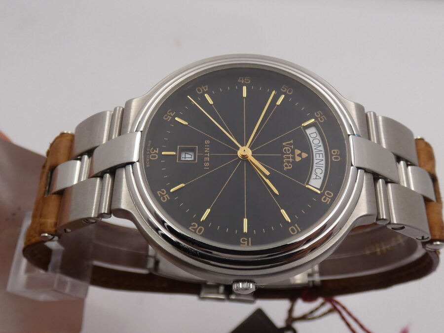 Vetta Sintesi Day-Date NEW OLD STOCK Anni '90s Mai Indossato Acciaio - immagine 3
