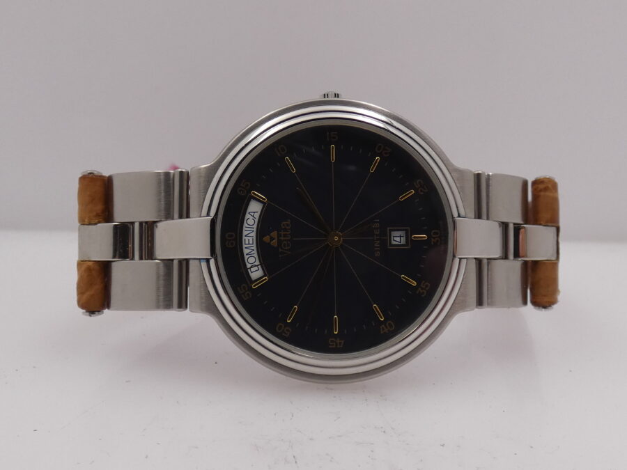 Vetta Sintesi Day-Date NEW OLD STOCK Anni '90s Mai Indossato Acciaio - immagine 4
