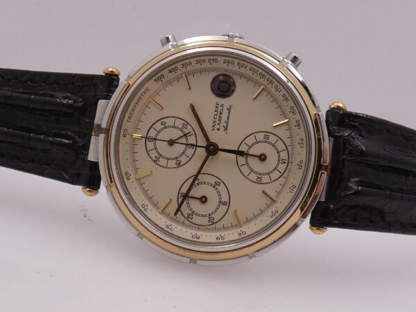 Van Cleef & Arpels Le Chronogrphe 424.023 Automatico Cal JLC 889 Acciaio & Oro 18 Kt WITH BOX ANNI '80s