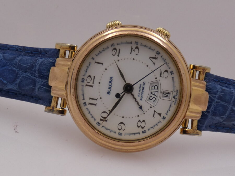 Bulova Alarm Day-Date 4.049.0.0 Oro 18 Kt Gold Filled Automatico ANNI '90s - immagine 5
