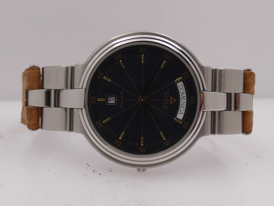 Vetta Sintesi Day-Date NEW OLD STOCK Anni '90s Mai Indossato Acciaio - immagine 6