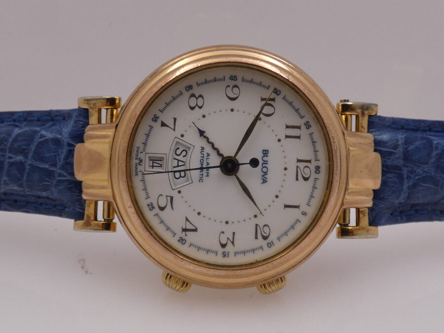 Bulova Alarm Day-Date 4.049.0.0 Oro 18 Kt Gold Filled Automatico ANNI '90s - immagine 6