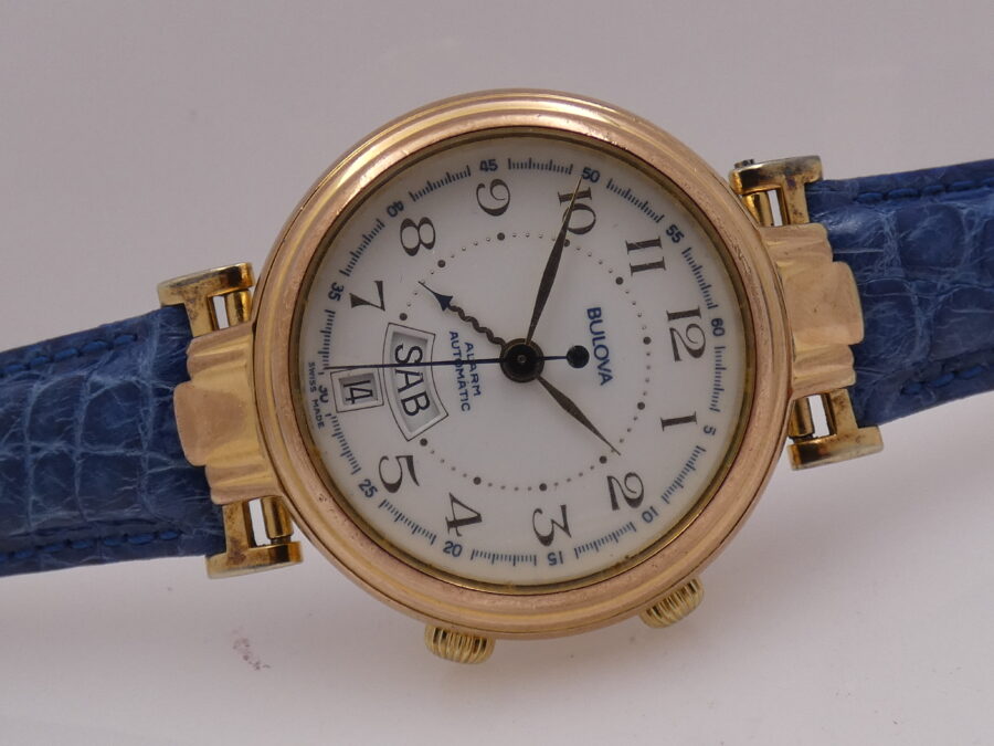 Bulova Alarm Day-Date 4.049.0.0 Oro 18 Kt Gold Filled Automatico ANNI '90s - immagine 7