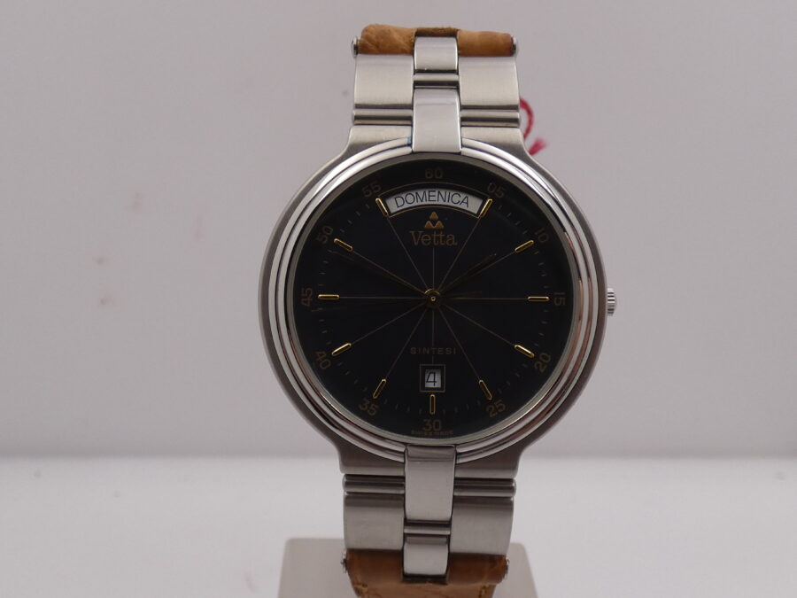 Vetta Sintesi Day-Date NEW OLD STOCK Anni '90s Mai Indossato Acciaio - immagine 8