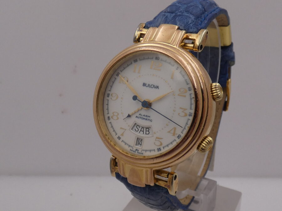 Bulova Alarm Day-Date 4.049.0.0 Oro 18 Kt Gold Filled Automatico ANNI '90s - immagine 9