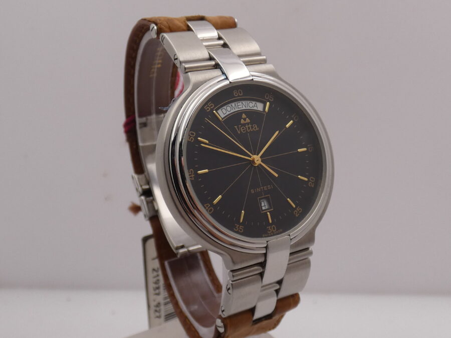 Vetta Sintesi Day-Date NEW OLD STOCK Anni '90s Mai Indossato Acciaio - immagine 10
