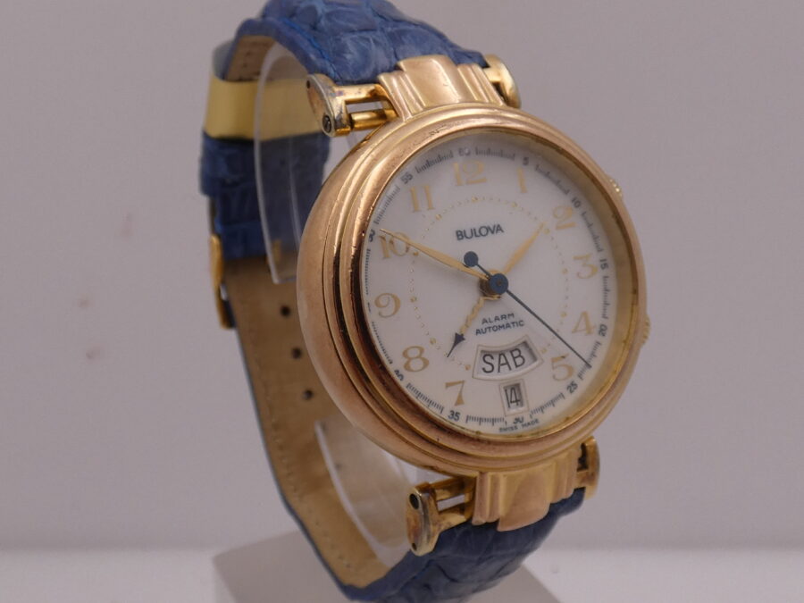 Bulova Alarm Day-Date 4.049.0.0 Oro 18 Kt Gold Filled Automatico ANNI '90s - immagine 10