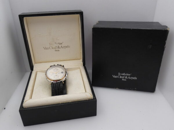 Van Cleef & Arpels Le Chronogrphe 424.023 Automatico Cal JLC 889 Acciaio & Oro 18 Kt WITH BOX ANNI '80s