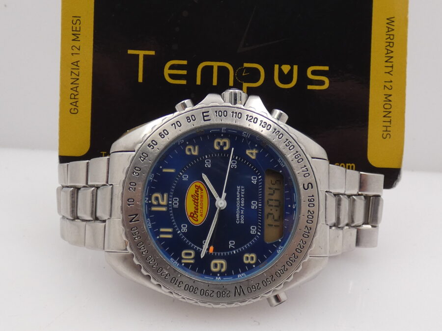 Cronografo Breitling Pluton Academy A51038 LIMITED EDITION ANNI '90s Acciaio Braccialato - immagine 2