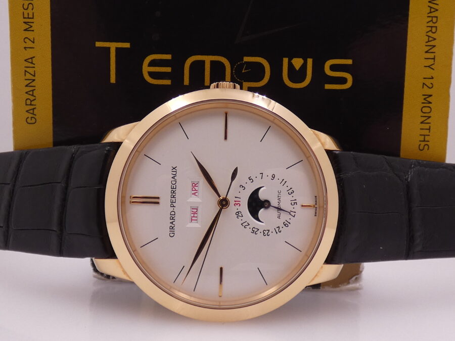 Girard Perregaux 1966 Full Calendar Moonphases 49535 Oro Rosa 18 Kt BOX & PAPERS Like New Anno 2008 - immagine 2
