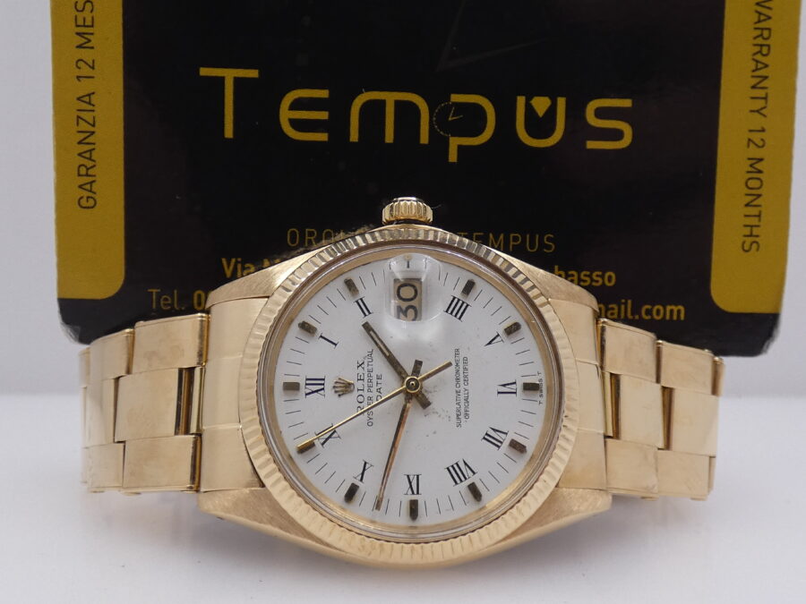 Rolex Oyster Perpetual Date 1503 Oro Massiccio 18 Kt ANNO 1973 With Box Automatico - immagine 2