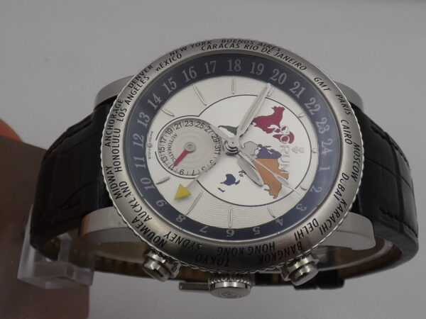 Corum Classical GMT Worldtimer 983.201.20 BOX & PAPERS Acciaio Automatico ANNO 2006