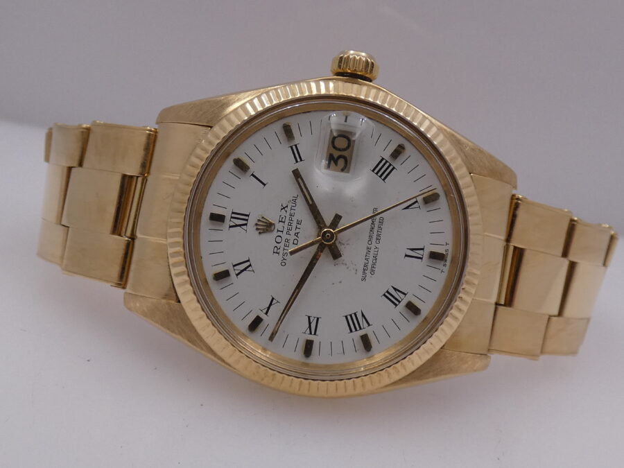 Rolex Oyster Perpetual Date 1503 Oro Massiccio 18 Kt ANNO 1973 With Box Automatico - immagine 3